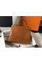 Hermes Kelly 25cm Handmade Bag In Brown Embossed Crocodile Leather