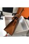 Hermes Kelly 25cm Handmade Bag In Brown Embossed Crocodile Leather