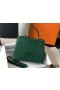 Hermes Kelly 25cm Handmade Bag In Green Embossed Crocodile Leather