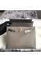 Hermes Kelly 25cm Handmade Bag In Gris Asphalt Ostrich Skin