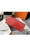 Hermes Kelly 25cm Handmade Bag In Red Embossed Crocodile Leather