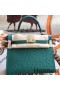 Hermes Kelly 25cm Handmade Bag In Vert Vertigo Ostrich Skin