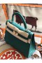 Hermes Kelly 25cm Handmade Bag In Vert Vertigo Ostrich Skin