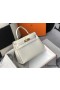 Hermes Kelly 25cm Handmade Bag In White Embossed Crocodile Leather