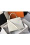 Hermes Kelly 25cm Handmade Bag In White Embossed Crocodile Leather