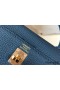 Hermes Kelly 25cm Retourne Bag In Agate Blue Clemence Leather