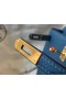 Hermes Kelly 25cm Retourne Bag In Agate Blue Clemence Leather