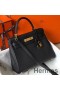 Hermes Kelly 25cm Retourne Bag In Black Clemence Leather