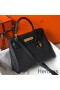 Hermes Kelly 25cm Retourne Bag In Black Clemence Leather