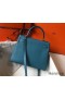 Hermes Kelly 25cm Retourne Bag In Blue Jean Clemence Leather