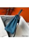Hermes Kelly 25cm Retourne Bag In Blue Jean Clemence Leather