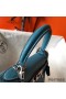 Hermes Kelly 25cm Retourne Bag In Blue Jean Clemence Leather