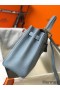 Hermes Kelly 25cm Retourne Bag In Blue Lin Clemence Leather