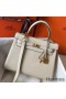 Hermes Kelly 25cm Retourne Bag In Craie Clemence Leather