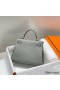 Hermes Kelly 25cm Retourne Bag In Gris Meyer Clemence Leather