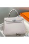 Hermes Kelly 25cm Retourne Bag In Mauve Pale Clemence Leather