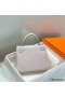Hermes Kelly 25cm Retourne Bag In Mauve Pale Clemence Leather