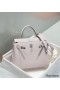 Hermes Kelly 25cm Retourne Bag In Mauve Pale Clemence Leather