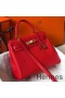 Hermes Kelly 25cm Retourne Bag In Red Clemence Leather