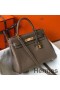 Hermes Kelly 25cm Retourne Bag In Taupe Clemence Leather