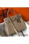 Hermes Kelly 25cm Retourne Bag In Tourterelle Clemence Leather