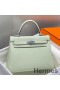 Hermes Kelly 25cm Retourne Bag In Vert Fizz Clemence Leather