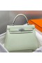 Hermes Kelly 25cm Retourne Bag In Vert Fizz Clemence Leather