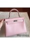 Hermes Kelly 25cm Retourne Handmade Bag In Rose Dragee Swift Leather