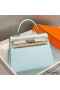 Hermes Kelly 25cm Sellier Bag In Blue Brume Epsom Leather