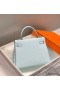 Hermes Kelly 25cm Sellier Bag In Blue Brume Epsom Leather