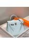 Hermes Kelly 25cm Sellier Bag In Blue Brume Epsom Leather