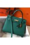 Hermes Kelly 25cm Sellier Bag In Malachite Epsom Leather