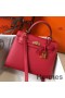 Hermes Kelly 25cm Sellier Bag In Red Epsom Leather