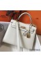 Hermes Kelly 25cm Sellier Bag In White Epsom Leather