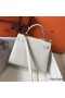 Hermes Kelly 25cm Sellier Bag In White Epsom Leather