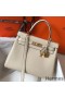 Hermes Kelly 28cm Bag In Beton Clemence Leather GHW