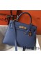Hermes Kelly 28cm Bag In Blue Agate Epsom Leather GHW