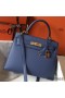 Hermes Kelly 28cm Bag In Blue Agate Epsom Leather GHW