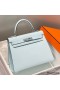 Hermes Kelly 28cm Bag In Blue Brume Epsom Leather PHW
