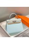 Hermes Kelly 28cm Bag In Blue Brume Epsom Leather PHW