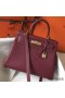 Hermes Kelly 28cm Bag In Bordeaxu Clemence Leather GHW
