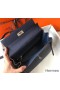 Hermes Kelly 28cm Bag In Dark Blue Clemence Leather PHW