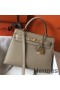 Hermes Kelly 28cm Bag In Gris Tourterelle Epsom Leather GHW