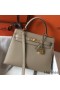 Hermes Kelly 28cm Bag In Gris Tourterelle Epsom Leather GHW