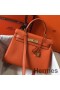 Hermes Kelly 28cm Bag In Orange Clemence Leather GHW
