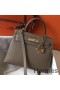 Hermes Kelly 28cm Bag In Taupe Grey Epsom Leather GHW