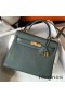 Hermes Kelly 28cm Bag In Vert Amande Clemence Leather GHW