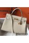 Hermes Kelly 32cm Bag In Beton Clemence Leather GHW