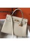 Hermes Kelly 32cm Bag In Beton Clemence Leather GHW