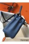 Hermes Kelly 32cm Bag In Blue Agate Clemence Leather GHW
